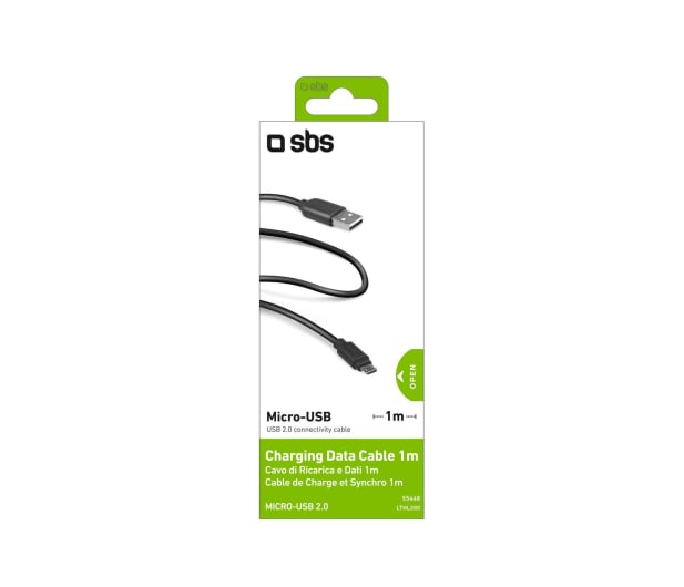 Kabel USB-microUSB SBS 1M czarny - 1384827 - zdjęcie 3